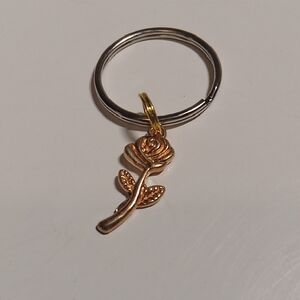 Chic Gold Rose Keyring